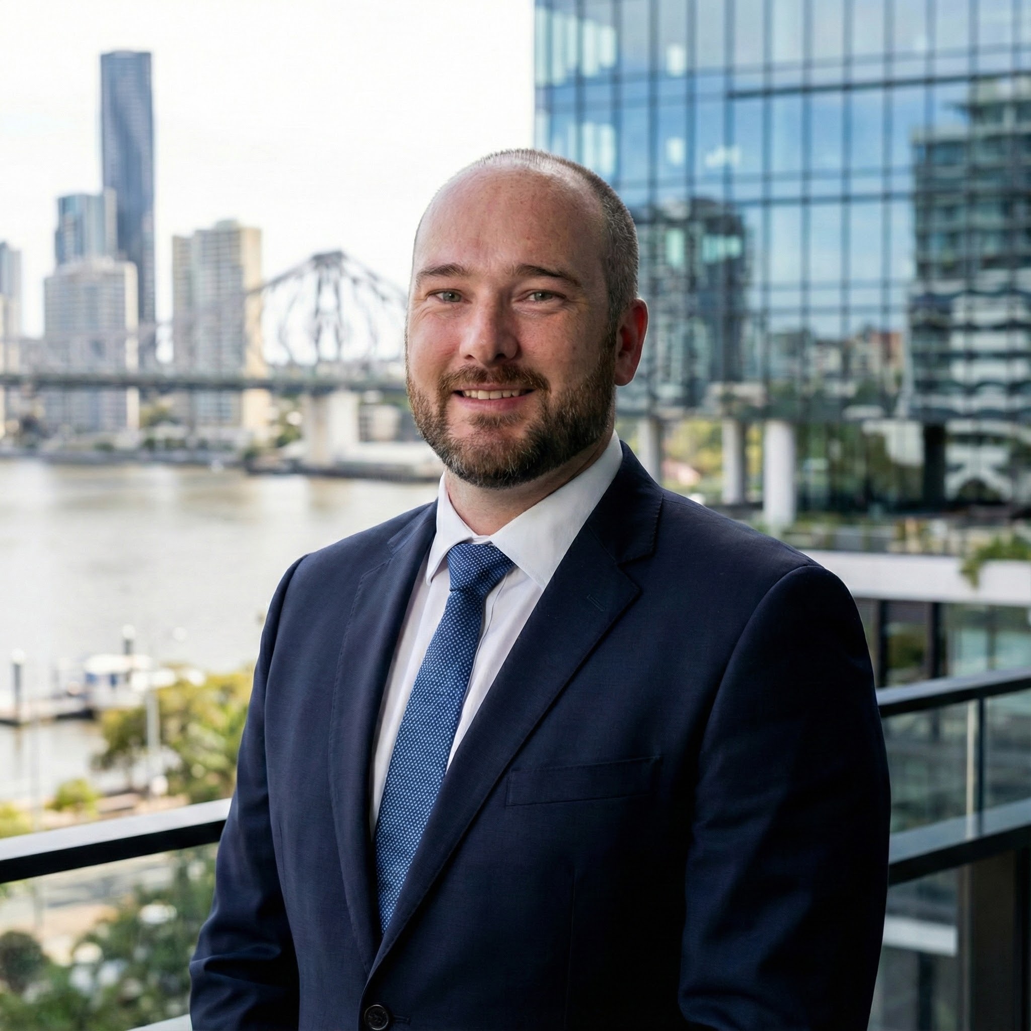 Steve from SOCO Recruitment with Brisbane cityscape